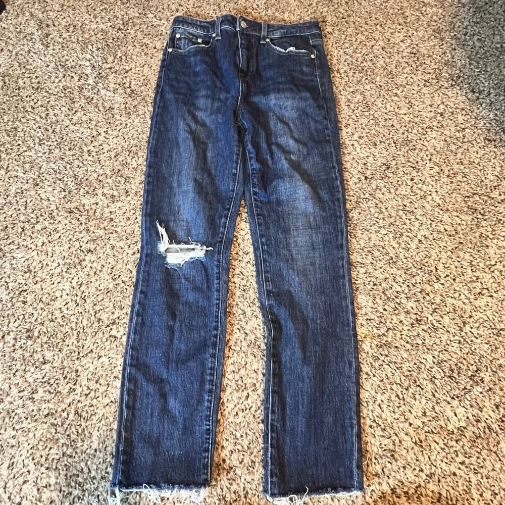 Pistola High Rise Straight Leg Distressed Jeans Dark Wash P6643CSF-ESX Womens 27